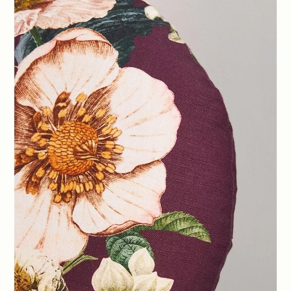 Anthropologie Jadie Round Floral Pillow - wine - Picture 2 of 10